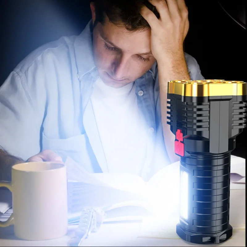 Outdoor Portable Waterproof Torch Light Led Flashlight Long Range Powerful USB Rechargeable Flashlight