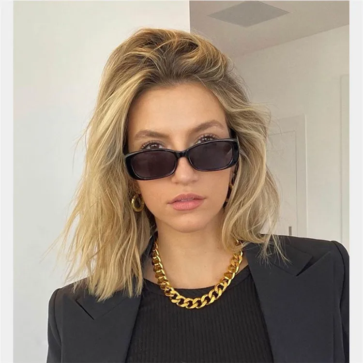 LC American Fashion 12mm Chunky Necklace Style 24 Karat Gold Filled Stainless Steel Gold Chain Necklace