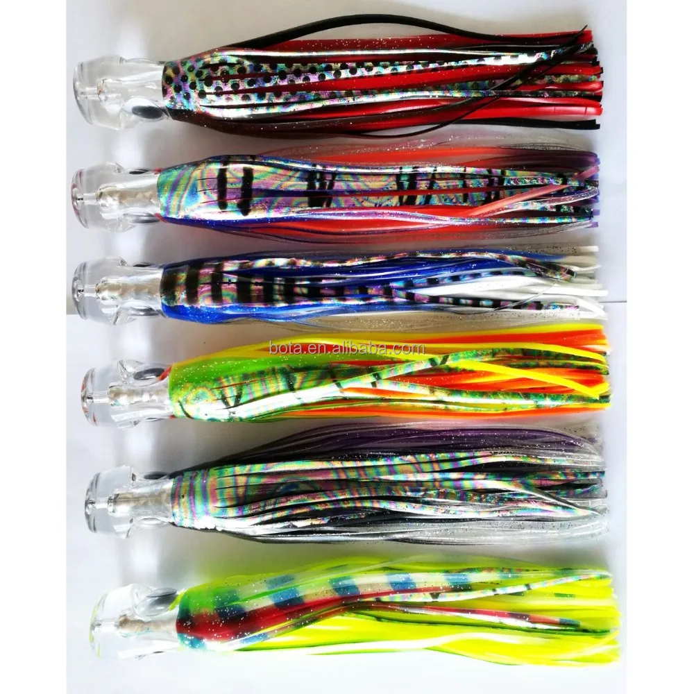 Sea fishing big Game Trolling Fishing Lure double Octopus Skirt Tuna Marlin Big Lure Resin Jet head lure