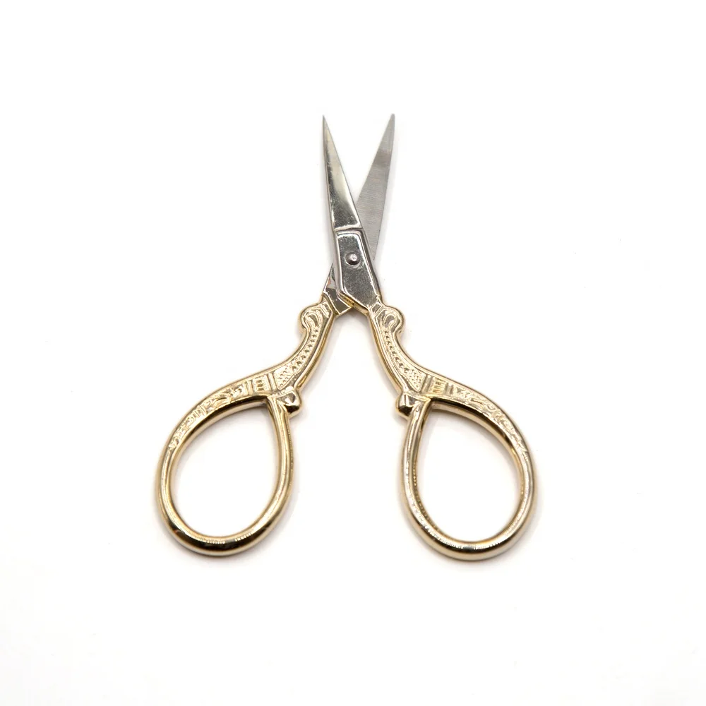 Cheap price stainless steel personal beauty tools gold handle cuticle eyebrow scissors