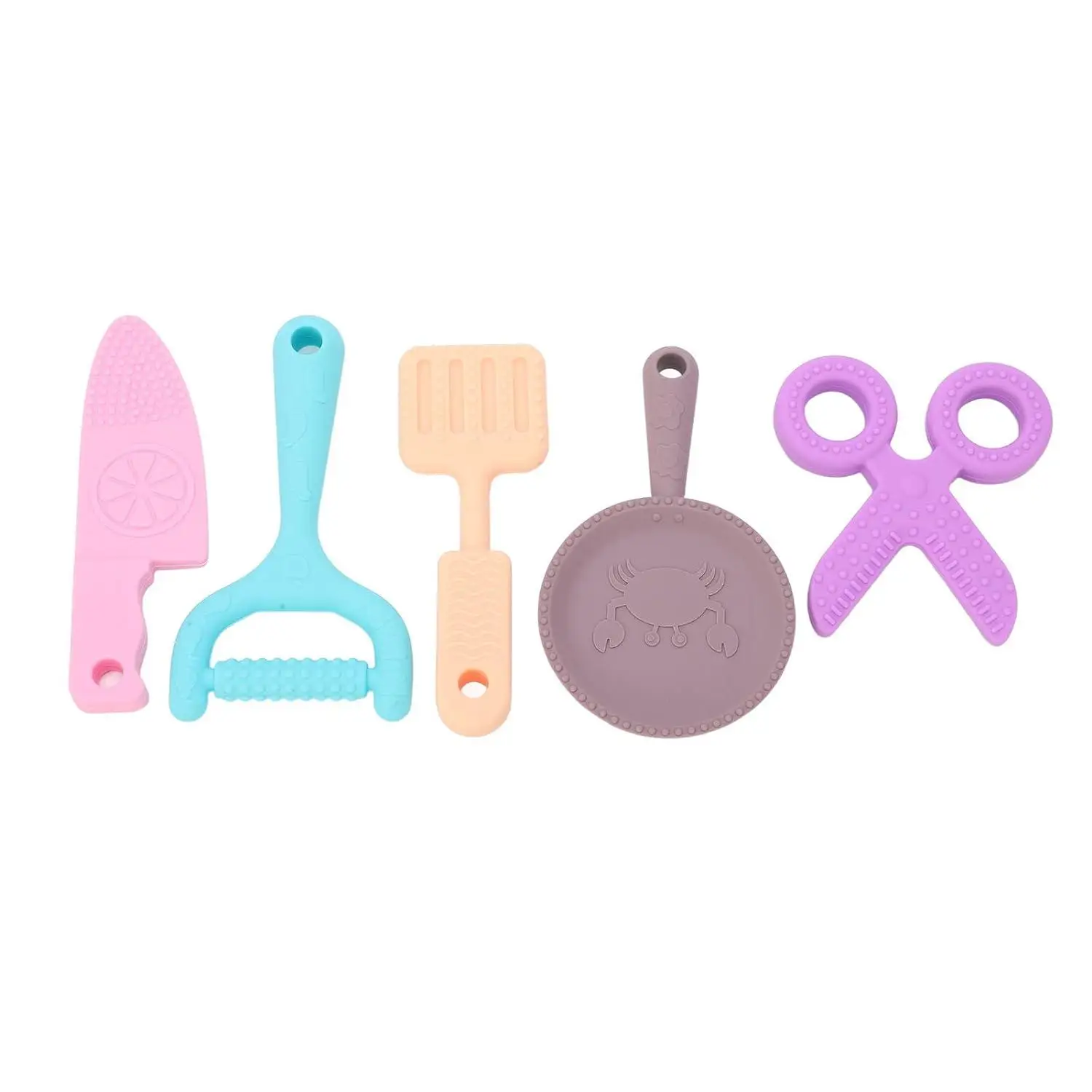 Silicone Kitchen Toys Set, for Kids Play Kitchen Accessories Play Set, Silicon Cutting Teether Soft Toys