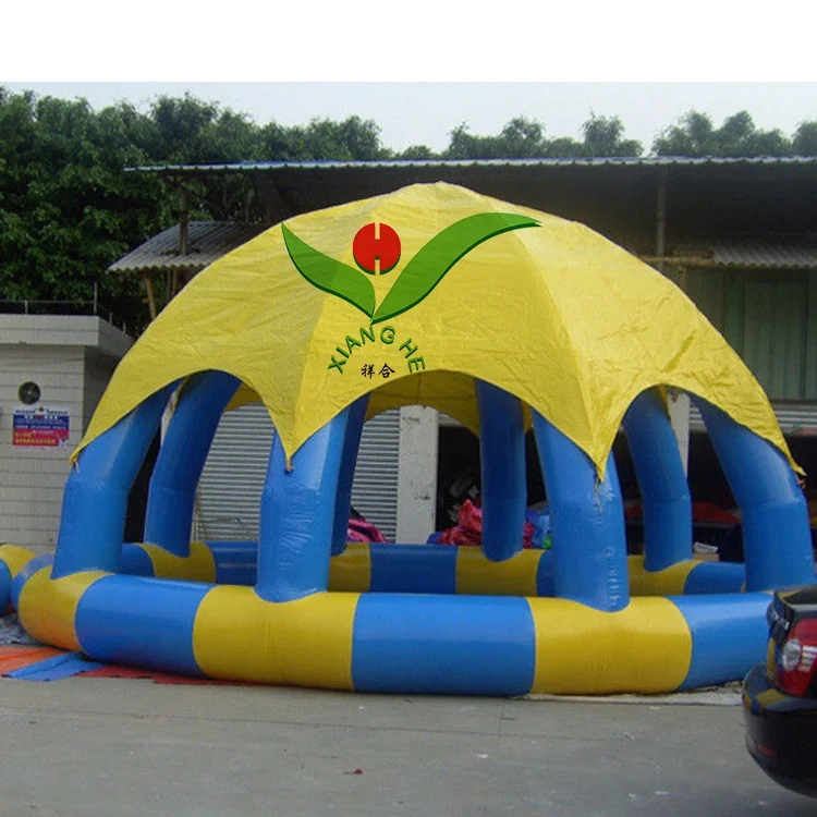 Giant outdoor Sunscreen dome tent water pool combo inflatable floating tent