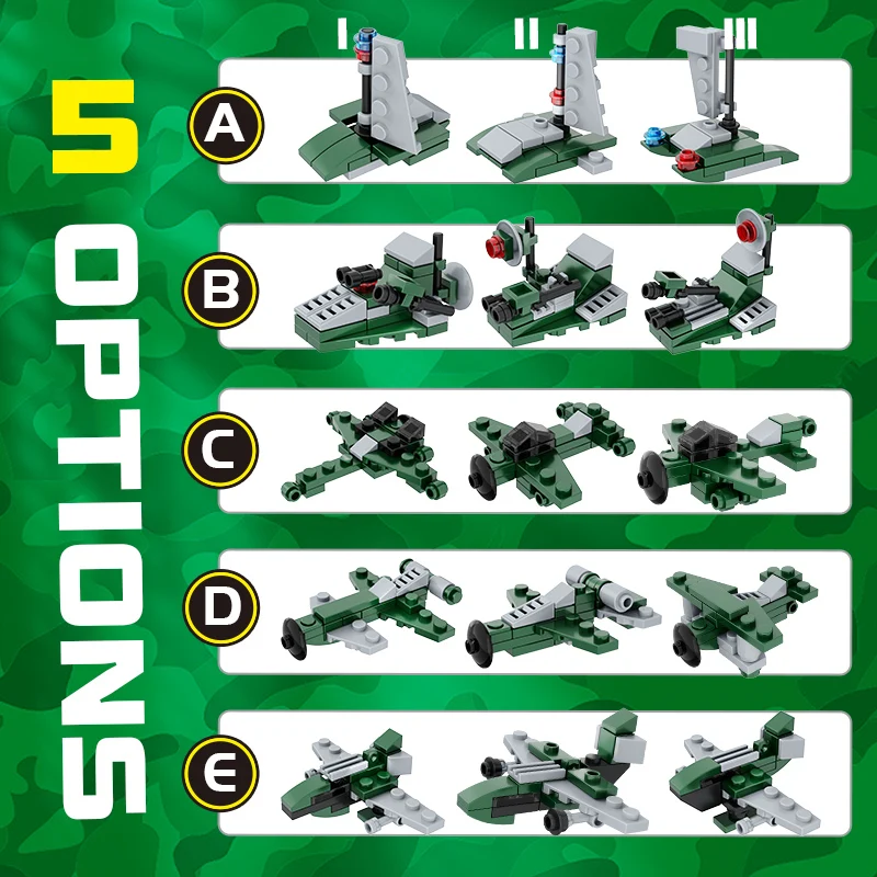 Tik tok hot sell kid diy toys building blocks set military series model