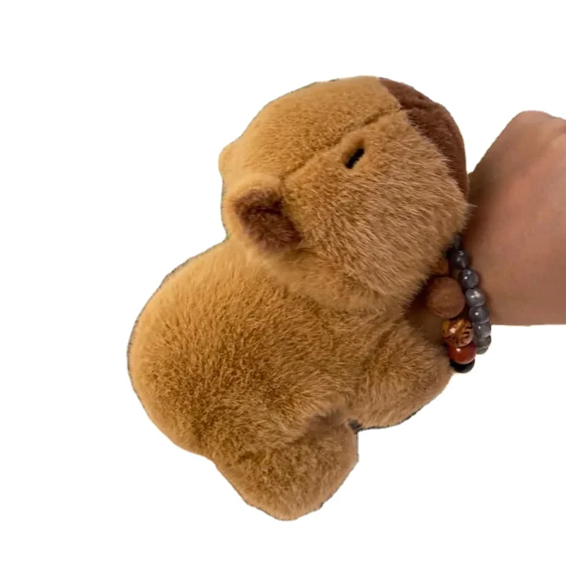 Fluffy Capybara Stuffed Animal Soft Toys Lovely Capybara Plush Hand Slap Clap Bracelet Toy