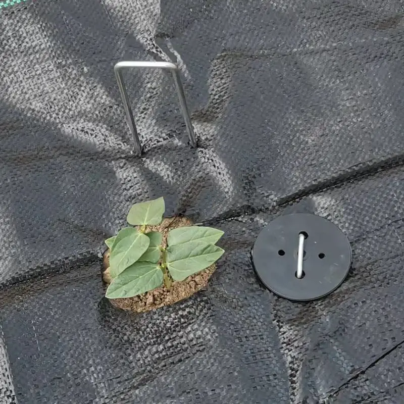 Garden Landscape Staples Galvanized Pins Lawn Stakes for Weed Barrier Ground Cover