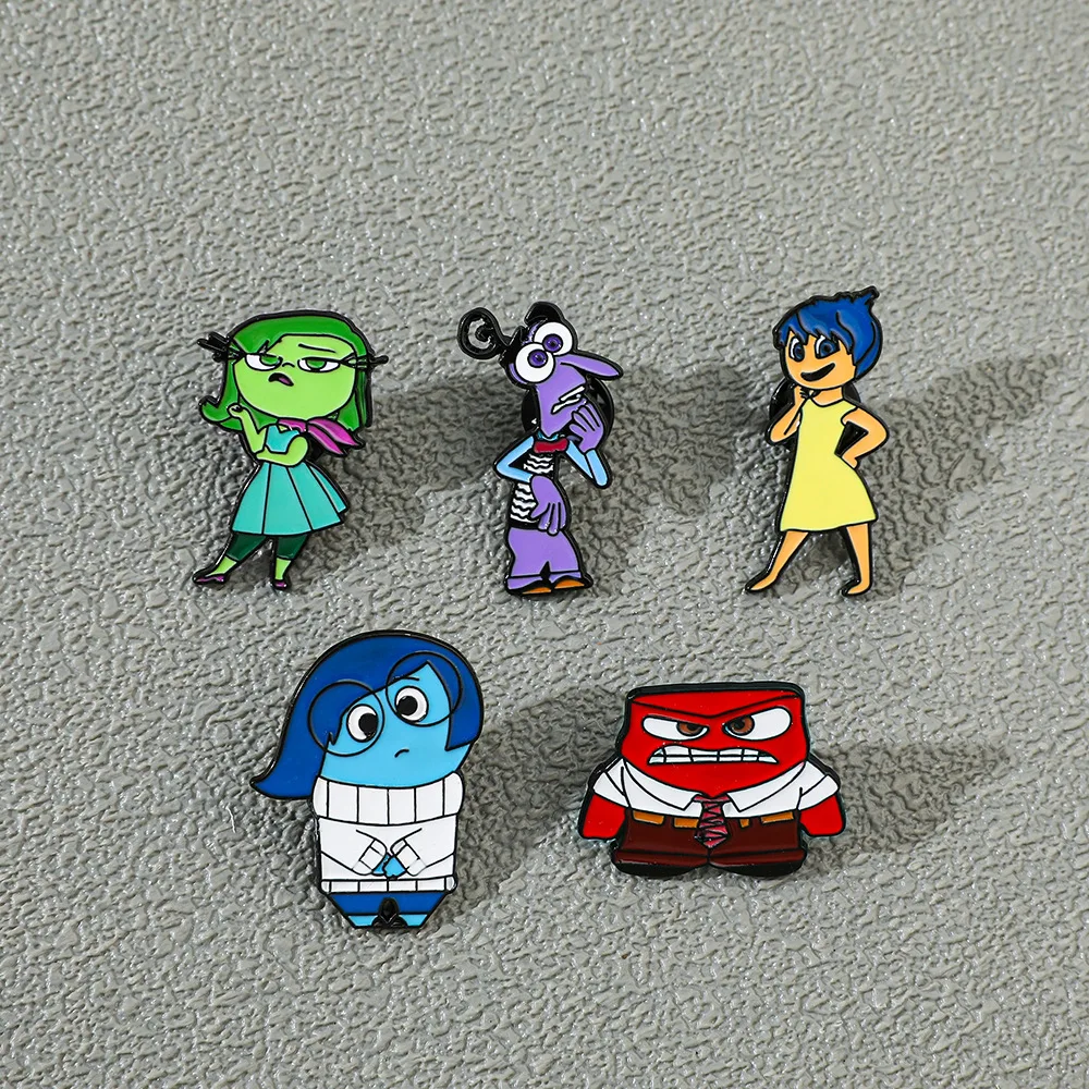 Cartoon creative blue hair green hair little girl secret dervice film television peripheral enamel pin