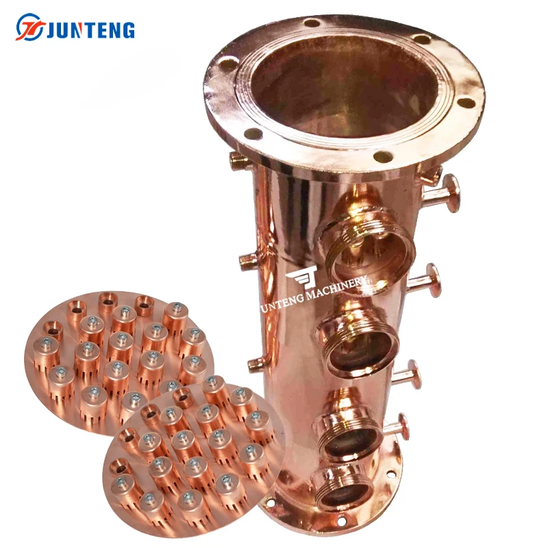 Red Copper tri clamp Sight Glass Tee Alcohol Distiller Column Fittings Stiller Sight Glass Reflux Tee