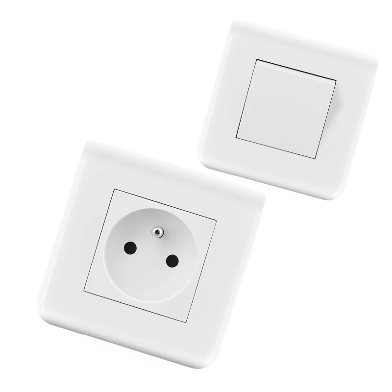 NF CE CB European standard wall switch socket screwless 16A french socket and usb charger for building