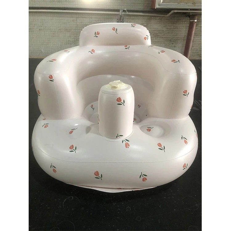 PVC Printer Baby Inflatable Chair Learning Eating Dinner Bathing Stool Baby Sofa