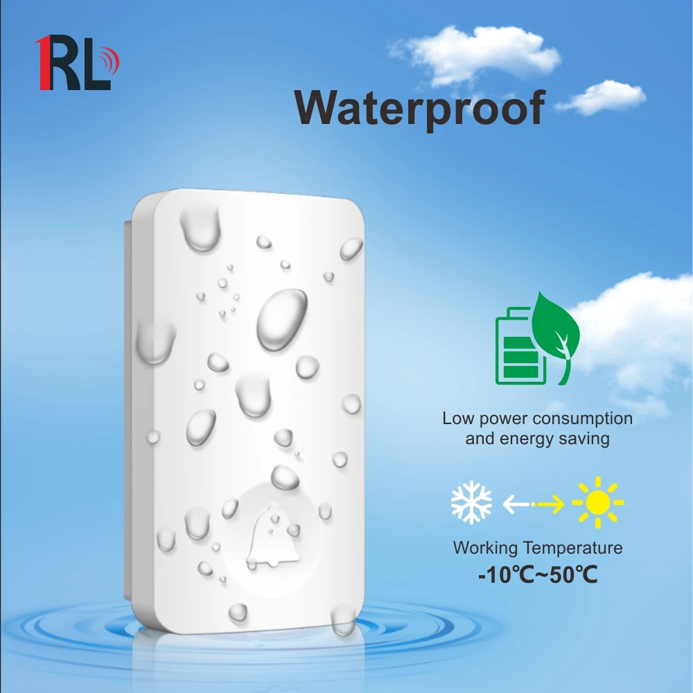 Easy install waterproof wireless wifi doorbell wireless ring doorbell with self generated push button and night light facility