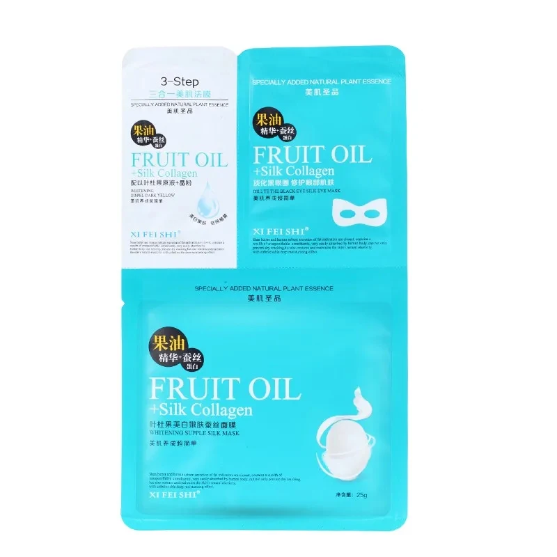 3 in 1 Silk Mask Hot China Manufacturer Supplied Whitening Silk Facial Mask fruit oil Nourish and moisturize private label