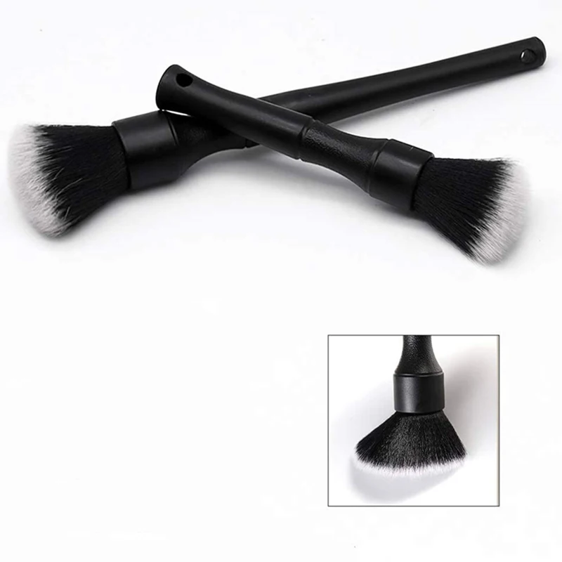Factory Wholesale Natural Detail Wheel Brush Car Cleaning Detail Soft Hair Ventilated Car Wash Brush
