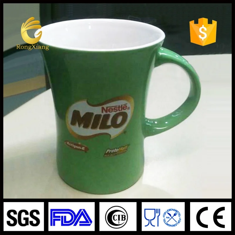 Hunan manufacturer promotional ceramic mug nestle milo mug with custom logo and packing