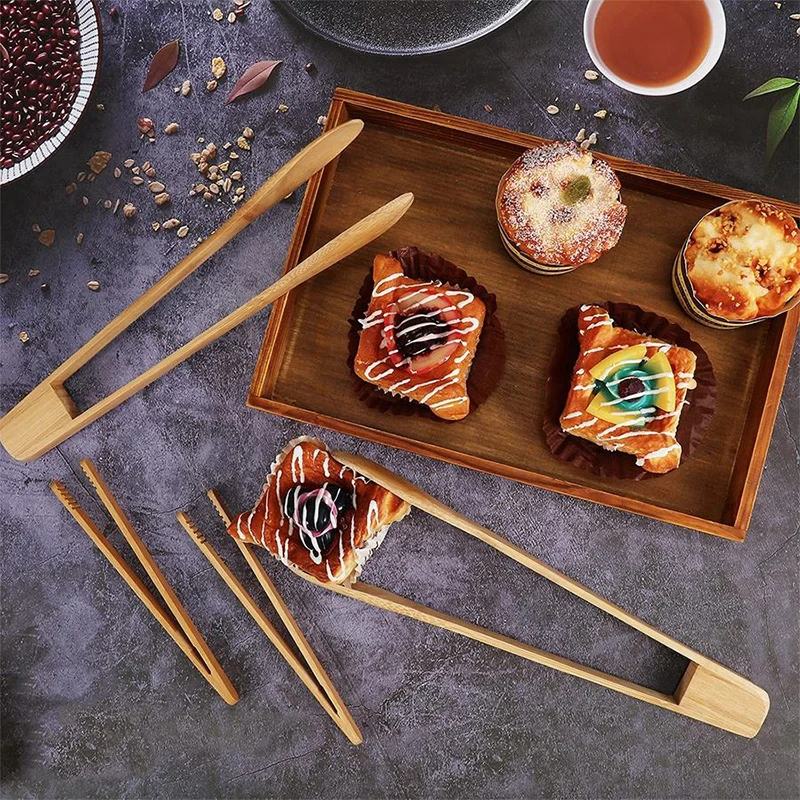 Amazon hot sales tea clip cooking accessories salad food tongs bamboo tongs for kitchen