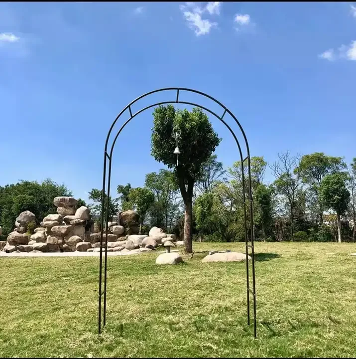 Wholesale wrought iron metal, wedding garden arch with gate Flower Plants climbing Stand Garden Arbor Trellis Arbor Archway
