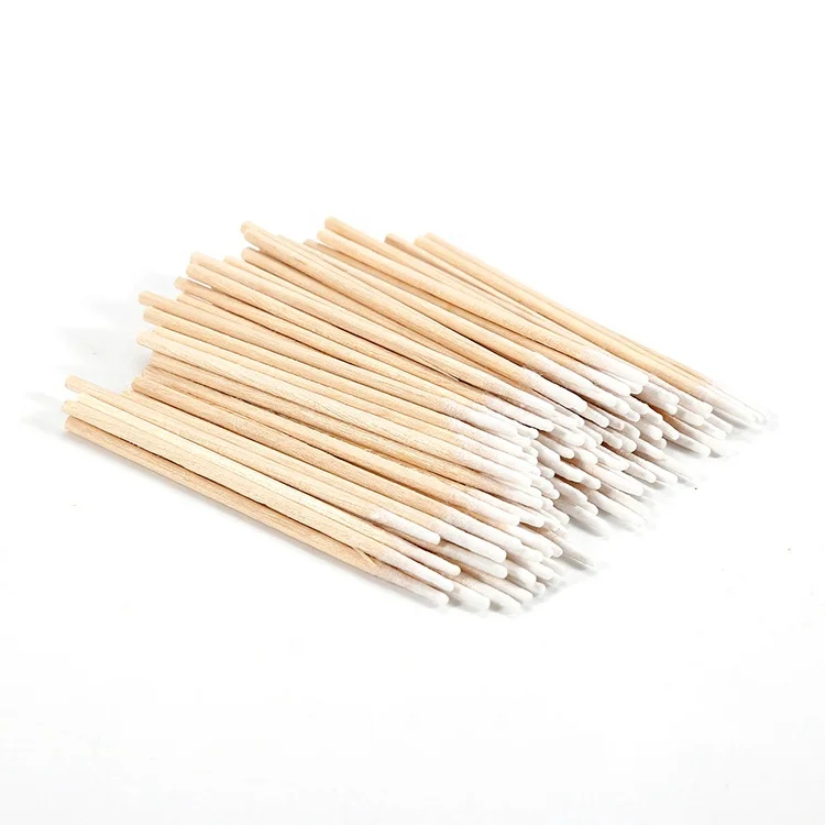 100 PCS/ bag 7CM Disposable Permanent Makeup Eyelash Cleaning Micro Eyelash Wood Cotton Swab Tattoo Permanente