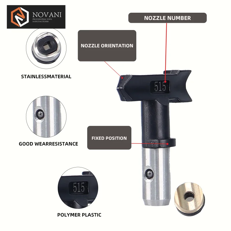 Factory Direct Sales 213 311 315 415 417 517 621 Airless Spray Nozzle Black Tip for Power Airless Spray Gun