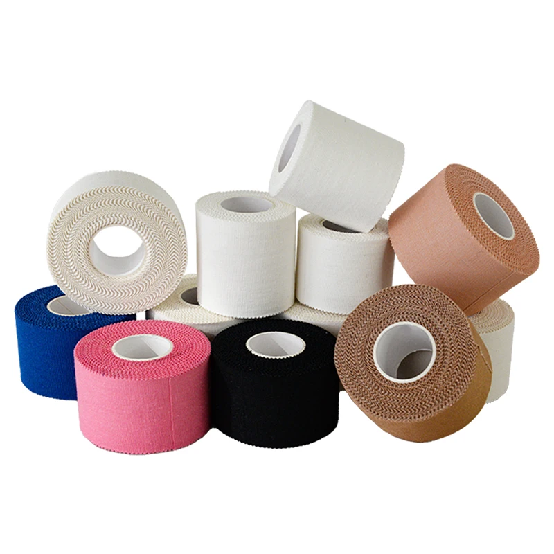Multi-size OEM Hot Melt/Zinc Oxide Cotton /Rayon Fabric White Serrated Edge Hand Tear Customizable Sports Tape