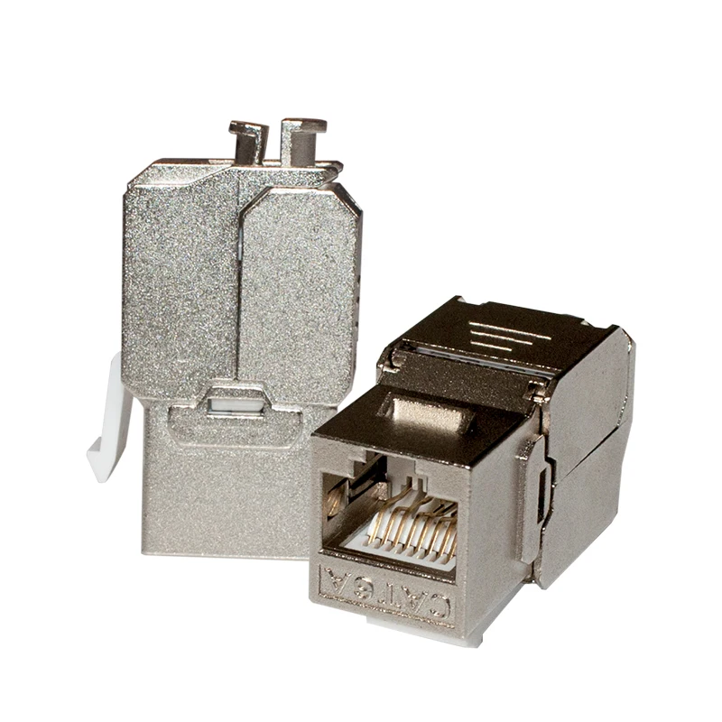 RJ45 Keystone Jack Golden Plated Cat6 UTP Lan Cable Ethernet Network Female Copper Shielded rj45 Modular Plug 8P8C