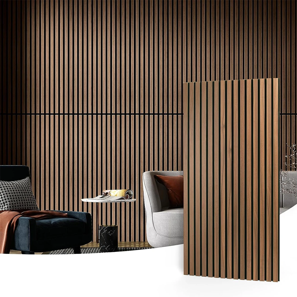 Acoustic Akupanel Wooden Wall Panels Soundproof Wood Interior Decoration Slat Acoustic Wall Panels