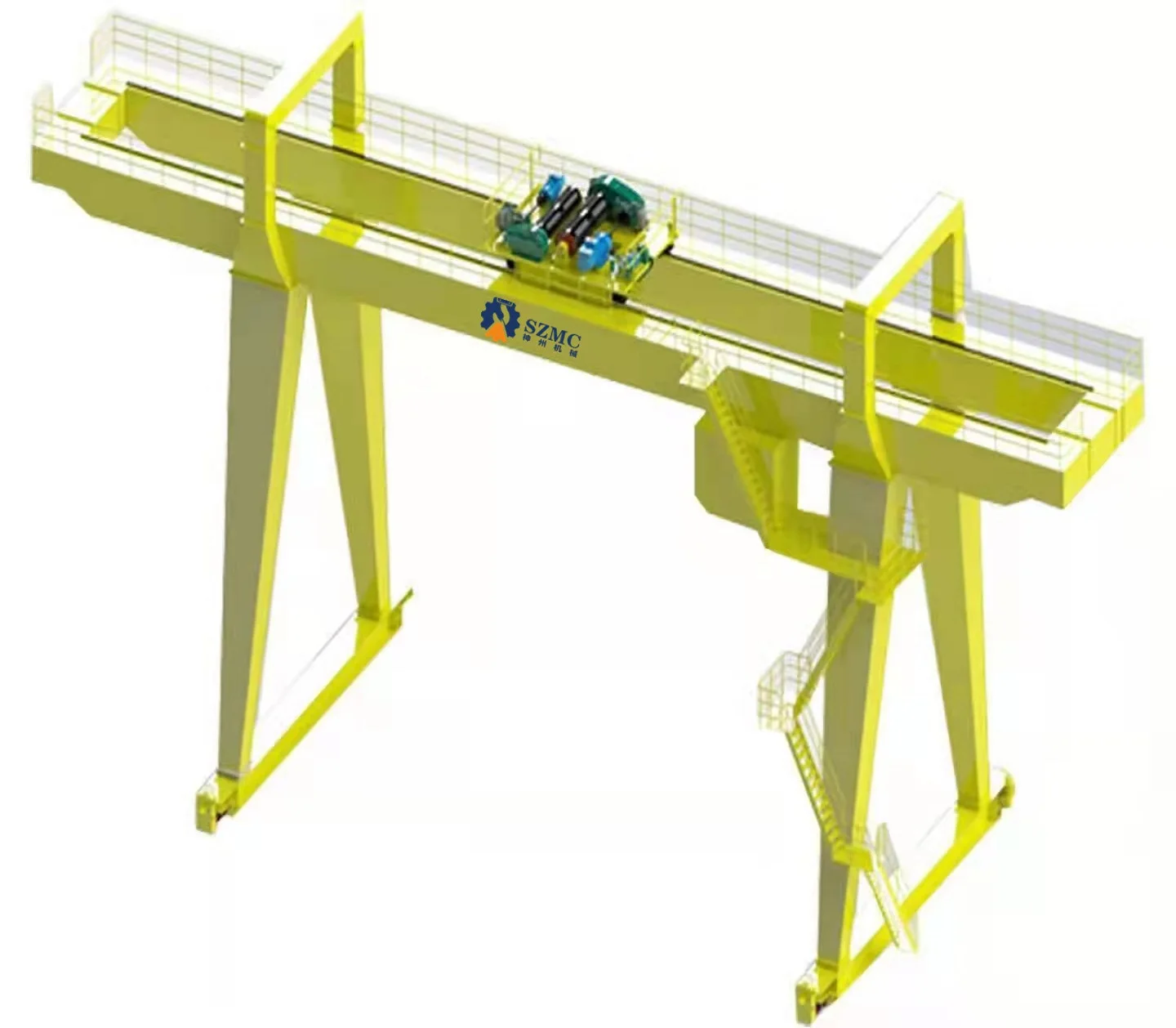 Double Girder Beam Gantry Portal Crane 75 ton With Winch Hoist