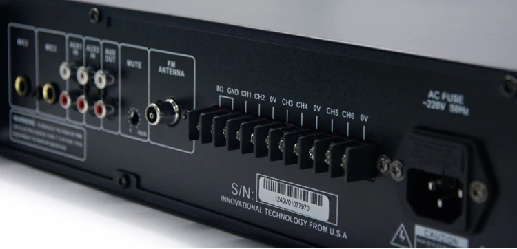 Thinuna VTA series 6 zones volume control controllers USB bt tuner public address audio mixer amplifier