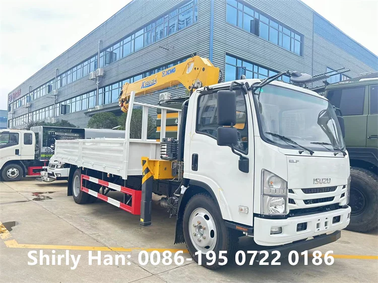ISUZU 700P 4*2 LHD 5 Tons 6.3 Tons Telescopic Boom Crane Truck for Sale in Russia