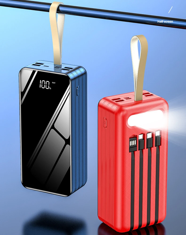 wholesale powerbank 10000mah big capacity portable phone charger fashionable power bank 80000mah price with led flashlight