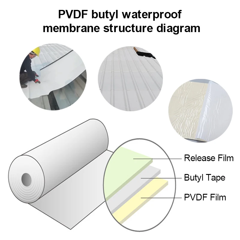 8x3mm 15m Roll Self-Adhesive Rubber Butyl Seal Acroof Flashing Waterproof Roofing Flash Band Membrane for Roof Repair