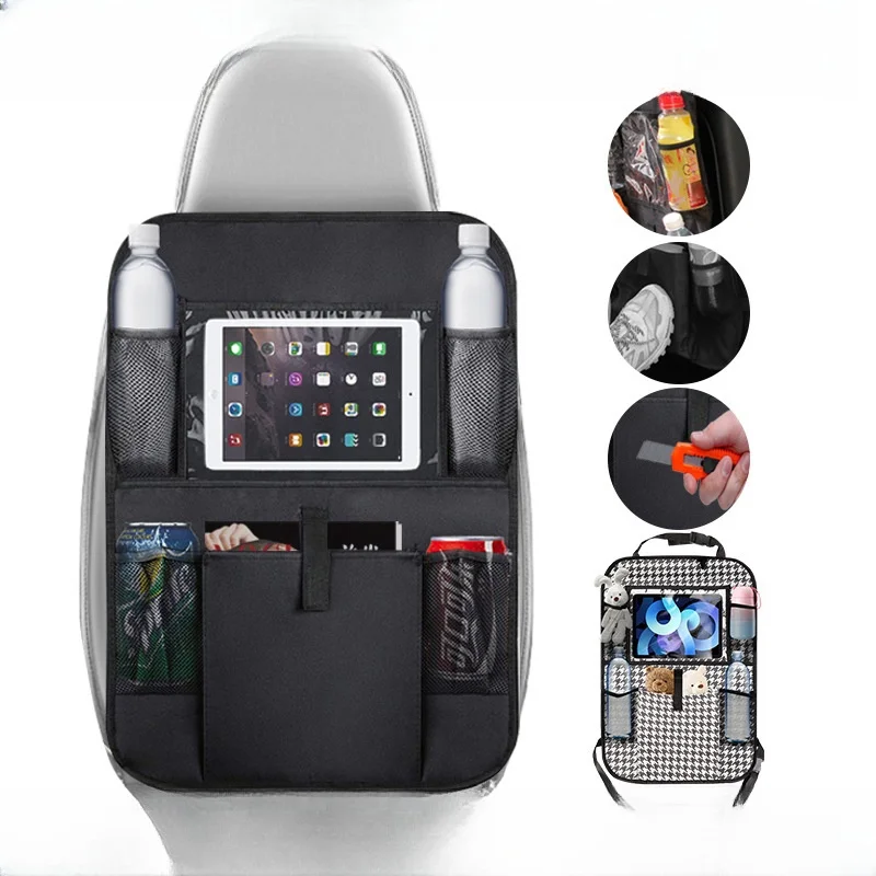 Oxford Fabric Multifunctional Car Seat Protector Backseat Organizer Car Storage Bag Interior Accessory