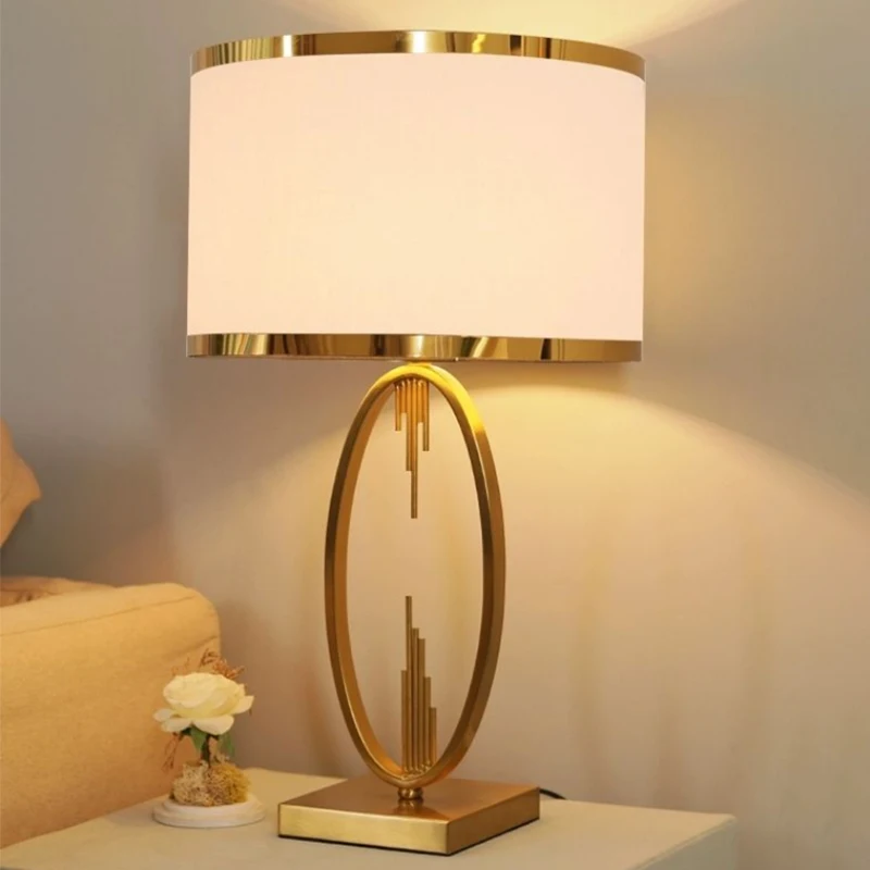 Modern Table Lamp LED Nordic Creative Simple Brown Lampshade Desk Lights for Home Living Room Bedroom Bedside