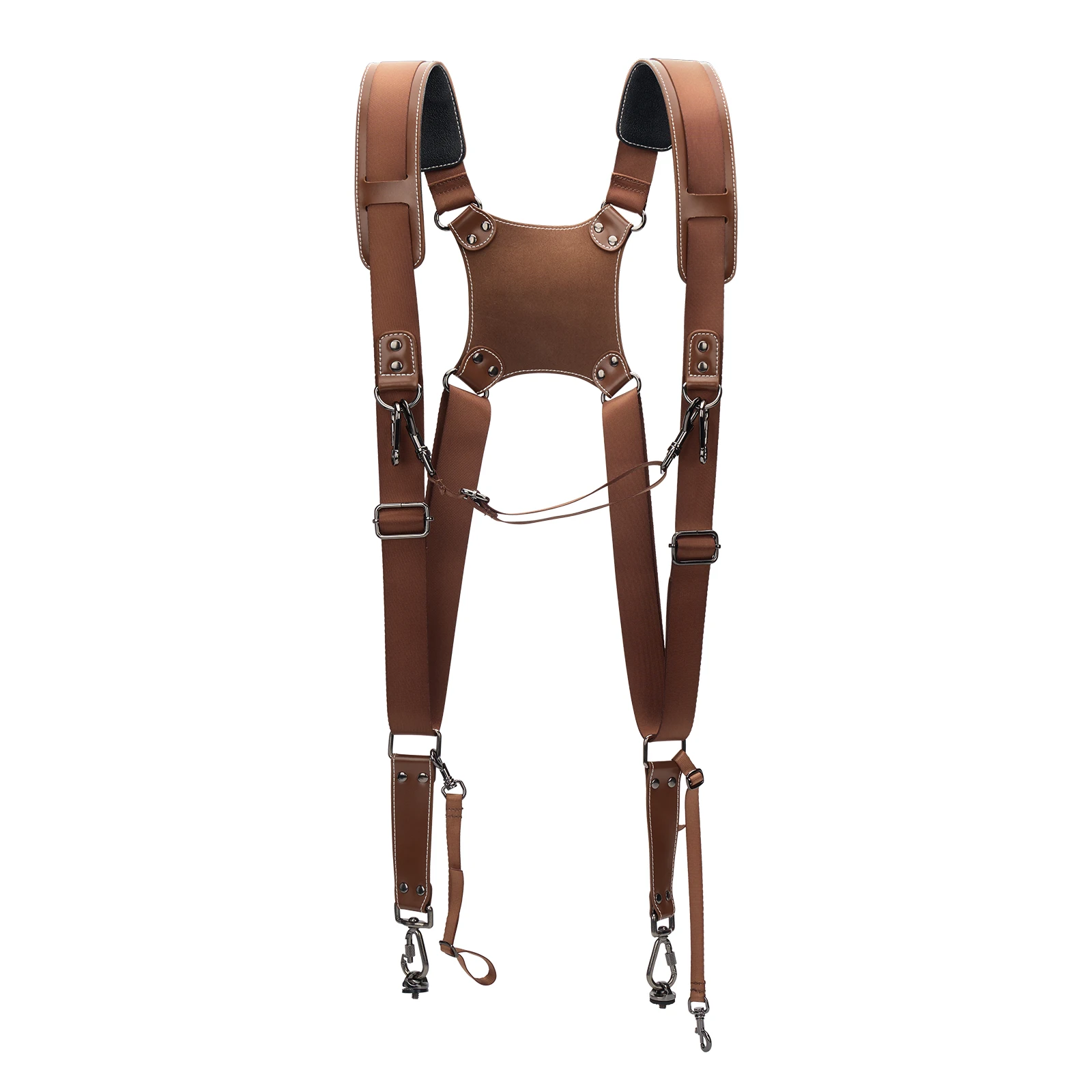 Cwatcun H90 Genuine Leather Camera Shoulder Neck Strap Camera Custom Logo Dual Shoulder Belt Easy Carry Two Camera