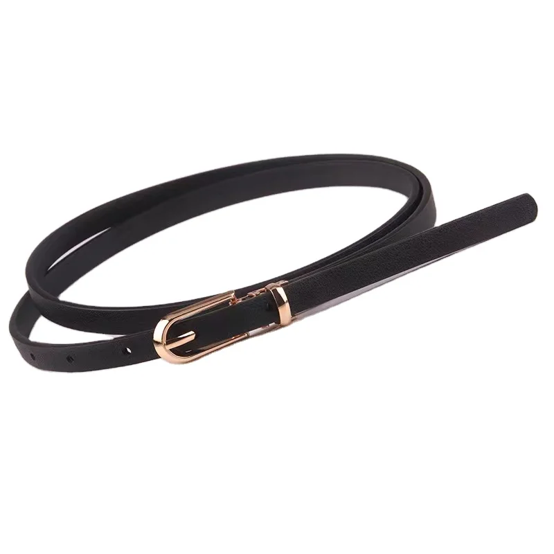 new style lots of colors decoration PU material cheap price thin belt for women