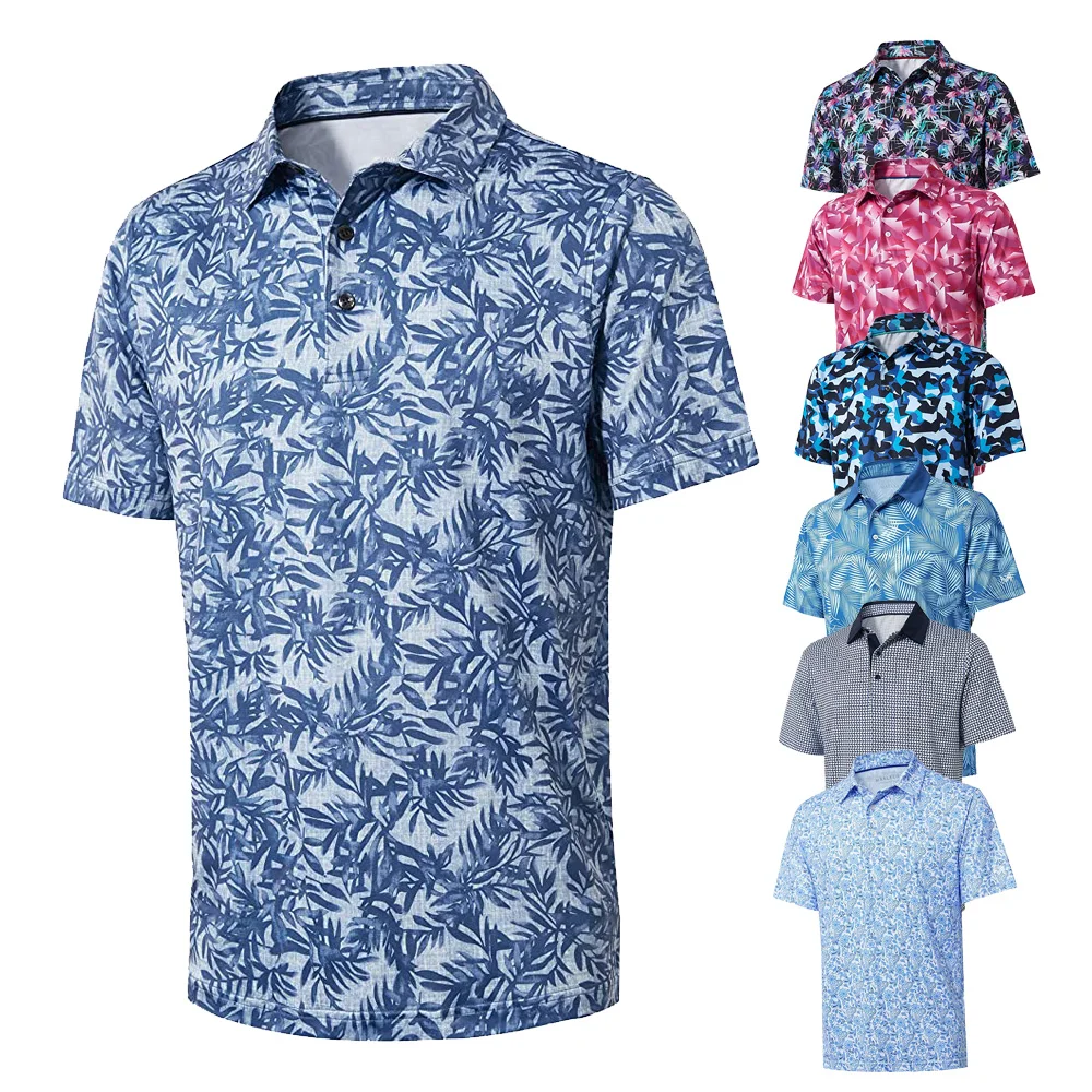 Custom golf shirt men Pattern Embroidery Logo T Shirt Men Embroidery Logo Plain mens golf shirts