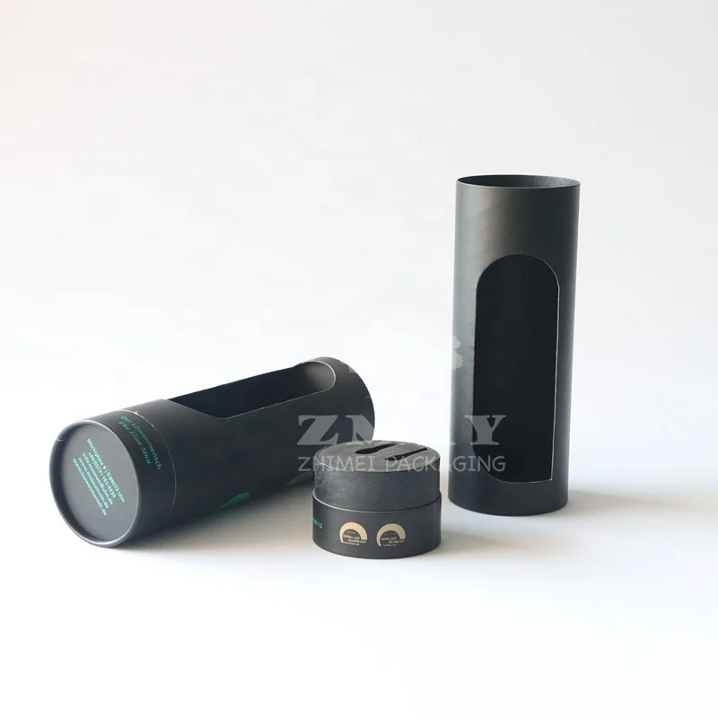 customized size cardboard round tube for food tube packaging window paper tube with window on body