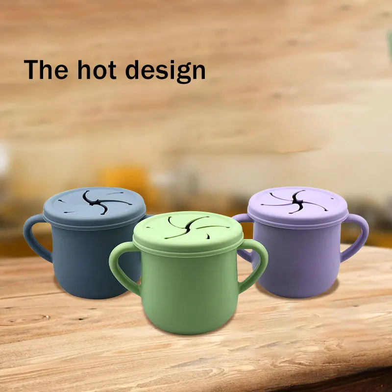 Travel Collapsible Kids Snack Container Baby Silicone Snack Cup Catcher