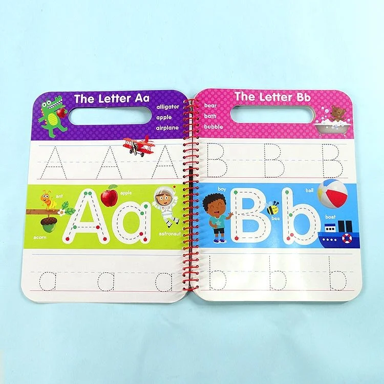 English Letter Abc Word Learning Books with Wipe-clean Pen Learn English Book Set