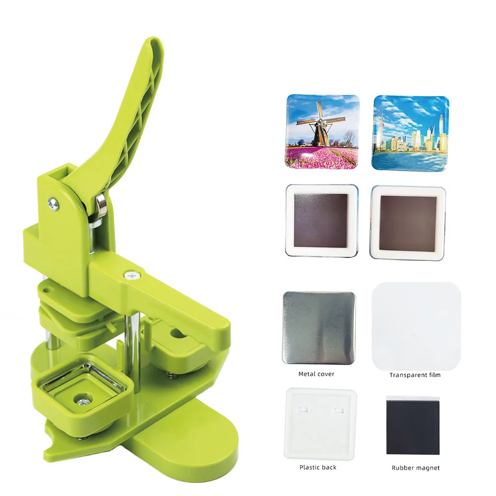 50*50mm Square fridge magnet making Machine with 100 Sets fridge magnet Materials