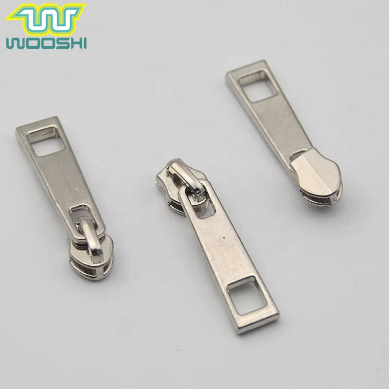 big 5# No lock zipper Slider antique brass zinc alloy 7# zipper puller for Nylon zip handbags