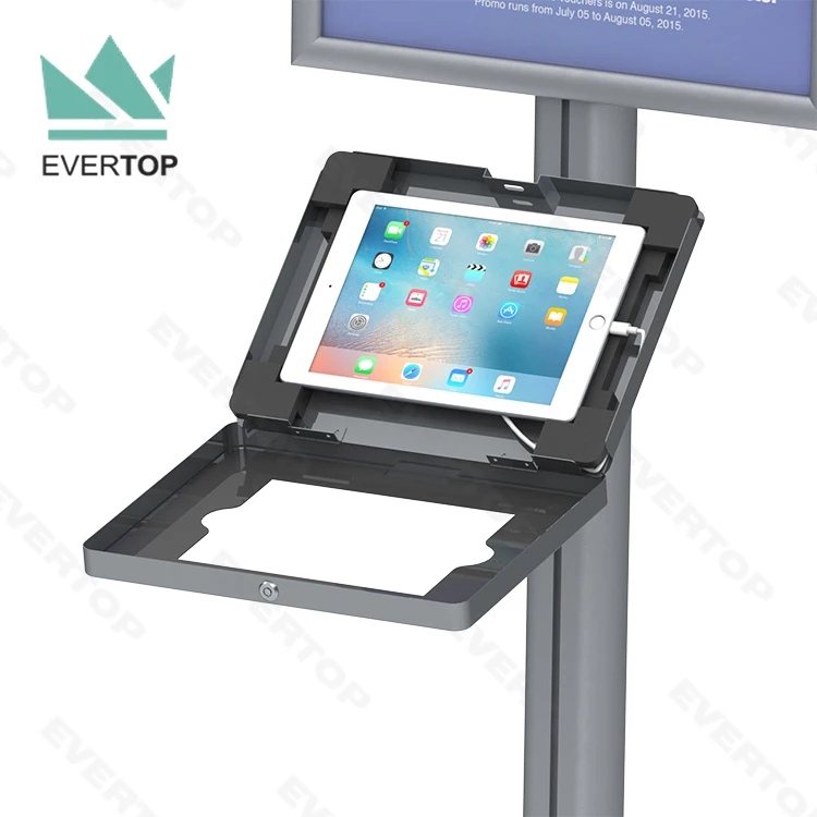 LSF04-C торговой выставки пол плакат с брошюра лоток безопасности для iPad планшета стойка дисплея Анти-кражи корпус