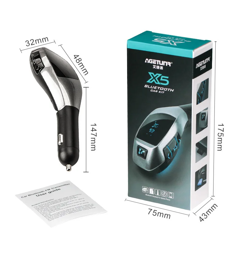 Универсальная карта вызова громкой связи/U-диск Usb Музыка Fm-передатчик автомобильный Bt Mp3 плеер