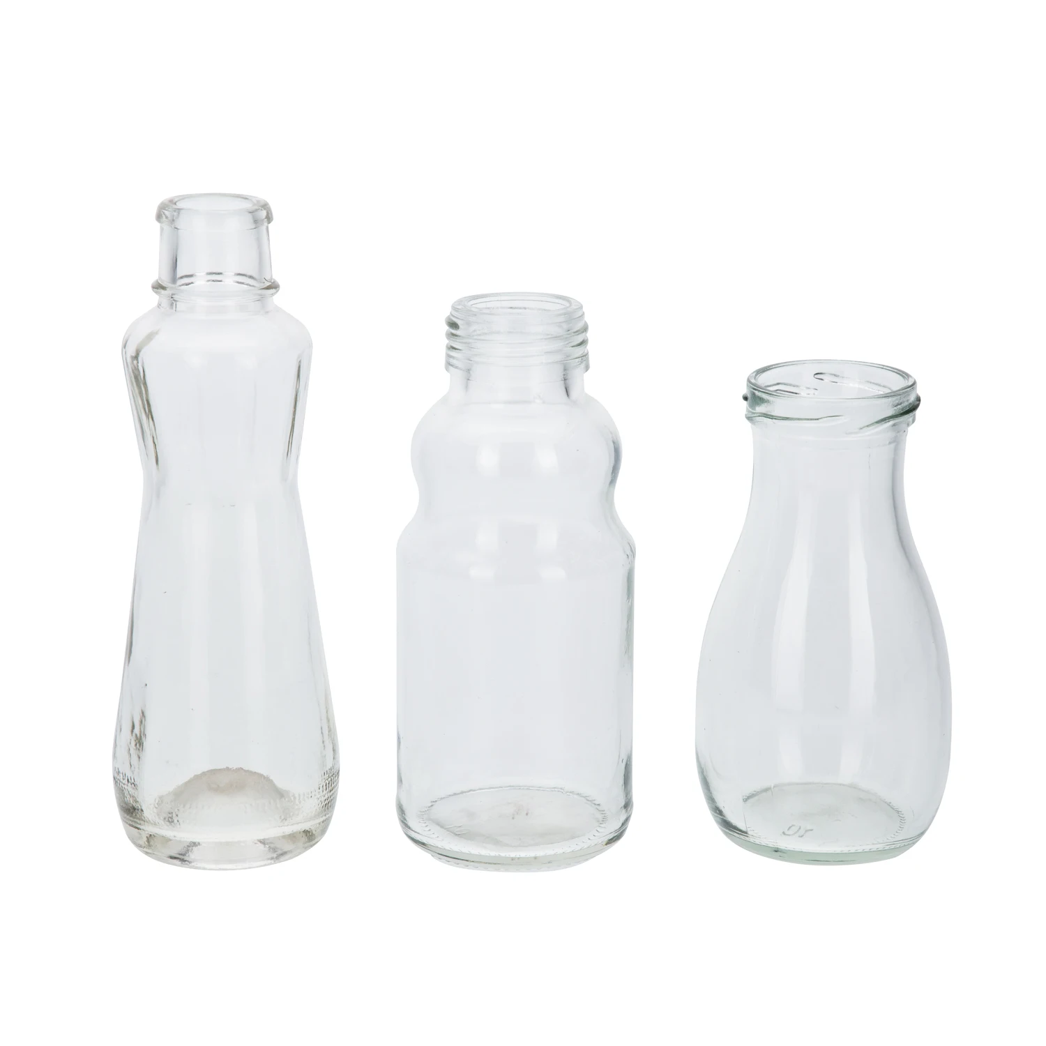 Wholesale Popular 250ml 350ml Mini Glass Jar Bottle Juice Milk Tea Glass Bottle Clear transparent Glass Bottle