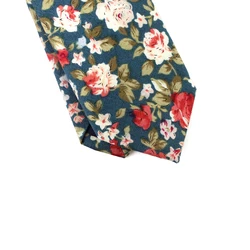 Wedding Groom Groomsmen Spring Flower Notion Men Casual Fashion Printed Handmade Skinny Slim Floral Thin Organic Cotton Tie