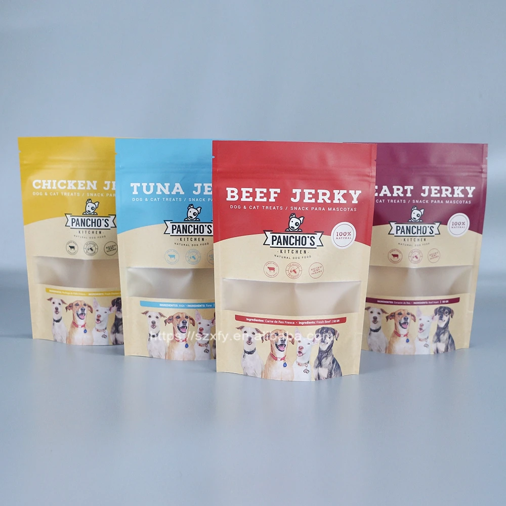 Large Flat Bottom Pet Food Packaging Plastic Bag For Dog Food