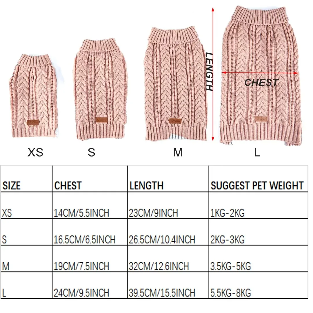 hot sale wholesale manufacturer cute warm classic cable knit pet cat dog sweater clothes apparel