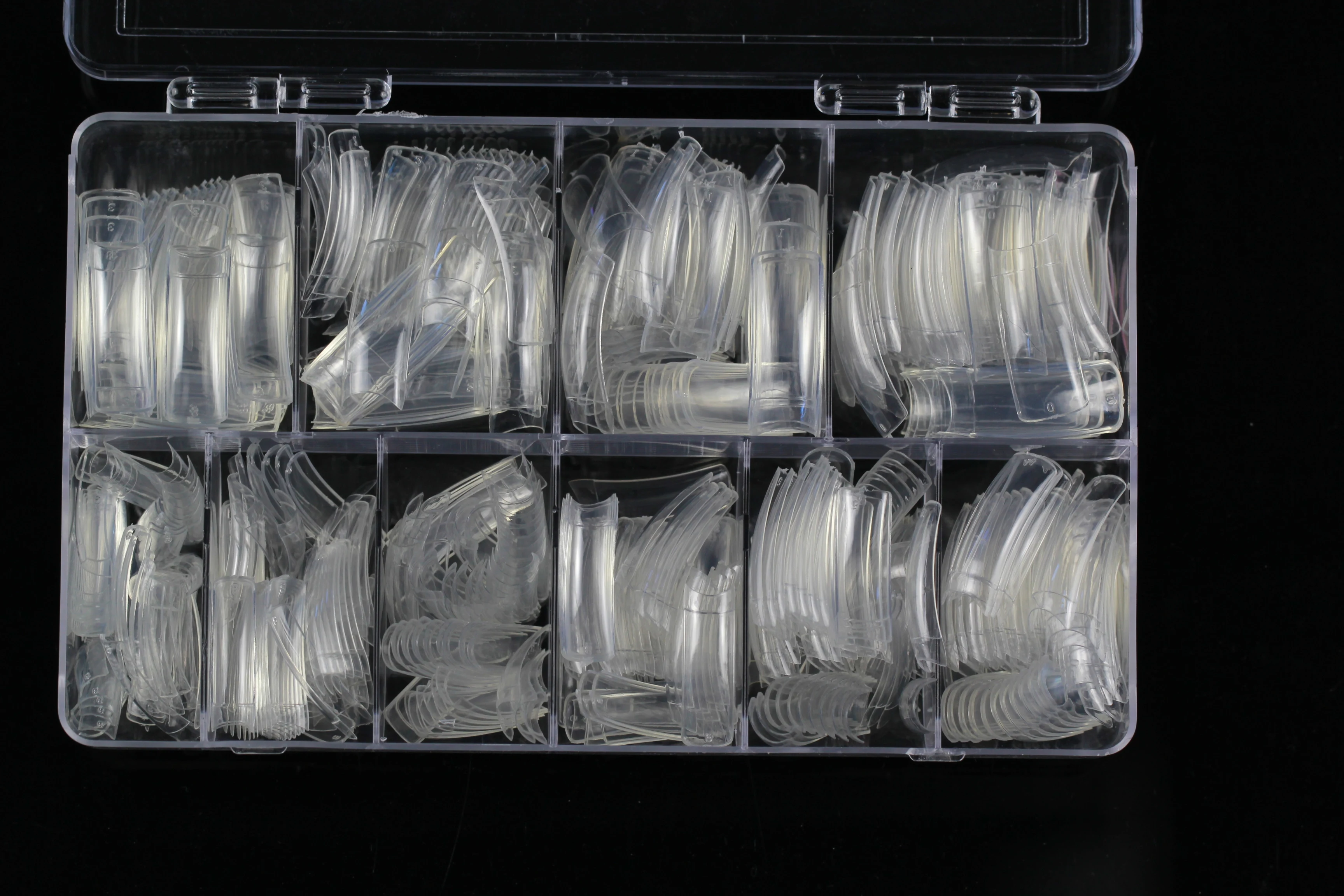 Wholesale ABS Square Curve C 500 Pieces Artificial Fingernail For Nail Salon