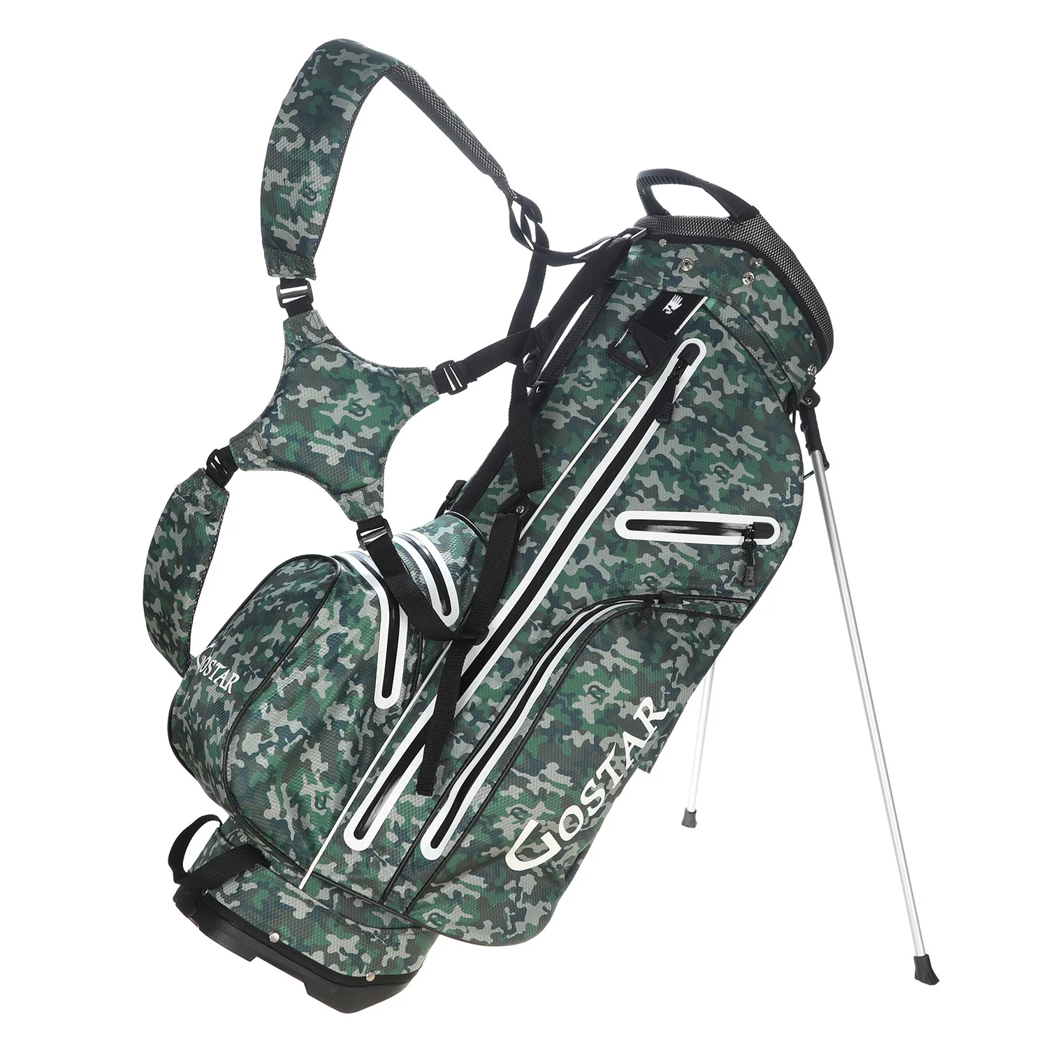 OEM Camo Background Waterproof  Portable  Customized Logo Stand  Club  Bag Golf Bag