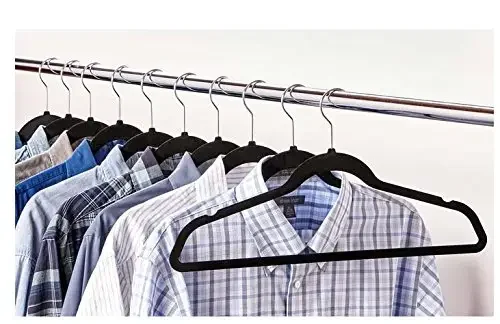 Wholesale Velvet Hangers Non-slip Durable Clothes Hangers With 360 Degree Rotatable Hook Black