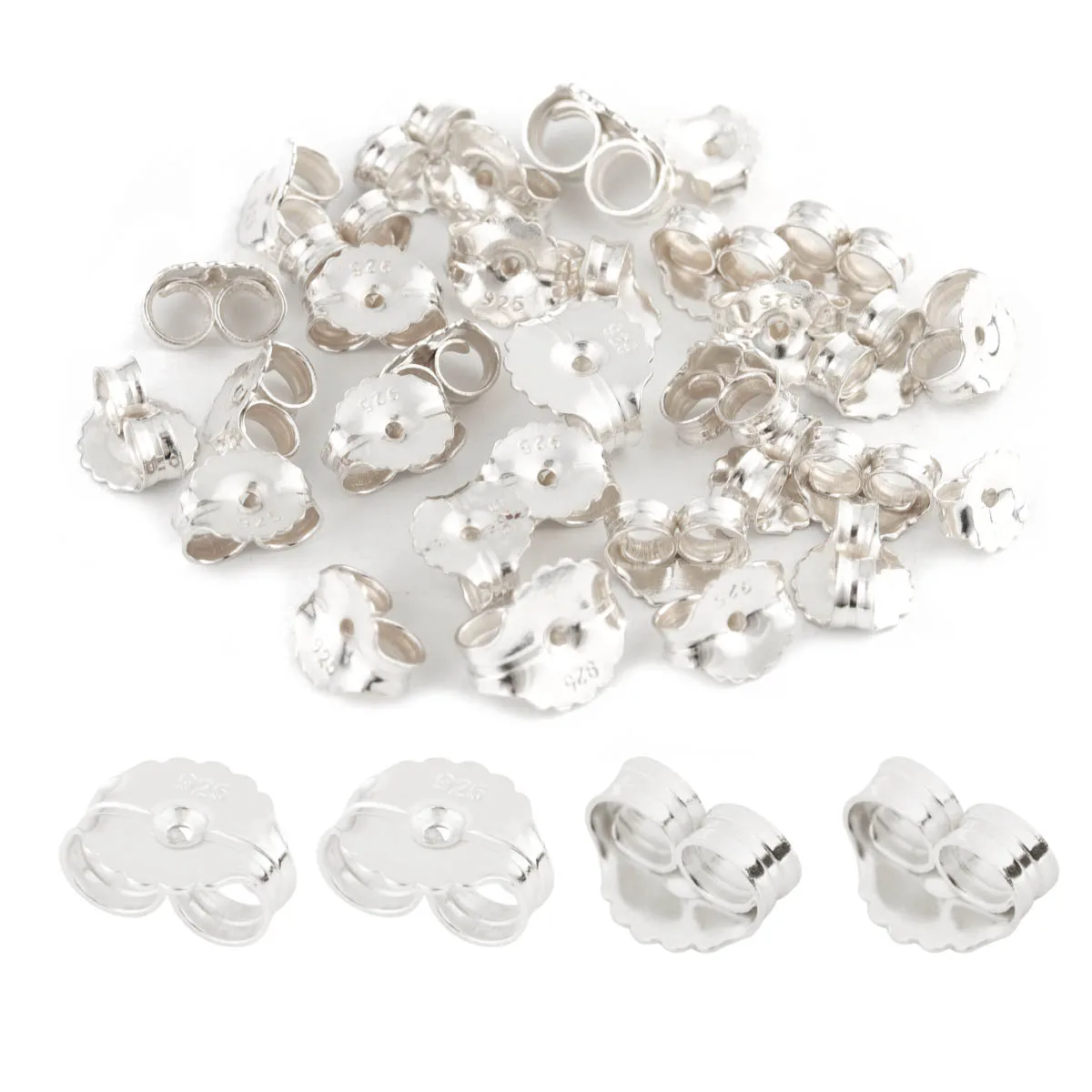 
925 sterling silver flower earring stopper plug silver ear stud for women Diy Earring Making Stud Earring Findings 