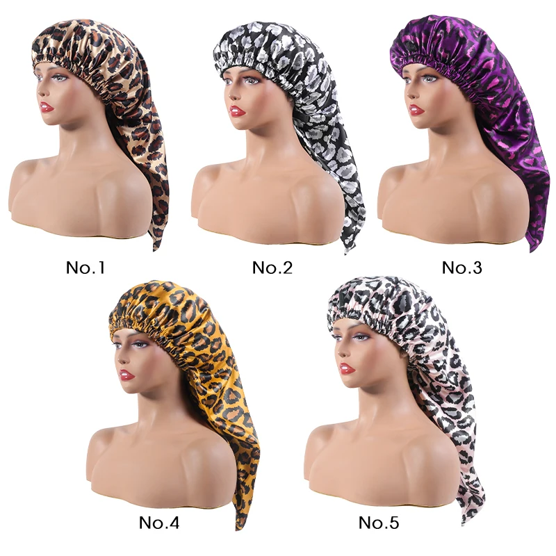  Designer inspired for braids shimmer double layer custimized print leopard made satendes dames